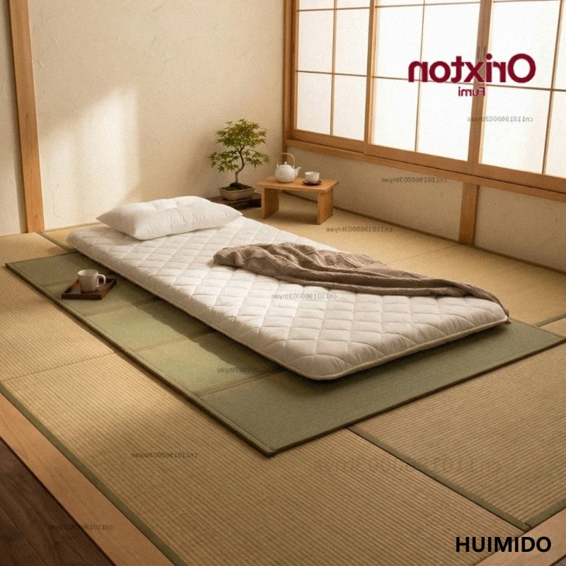 Tatami Mat Rush - 4-voudige Tatami-matras, Japans meubel, rietgrasmatras, futon